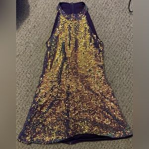 SHEIN BAE Halter Neck Zip Back Sequin Dress Purple - never worn